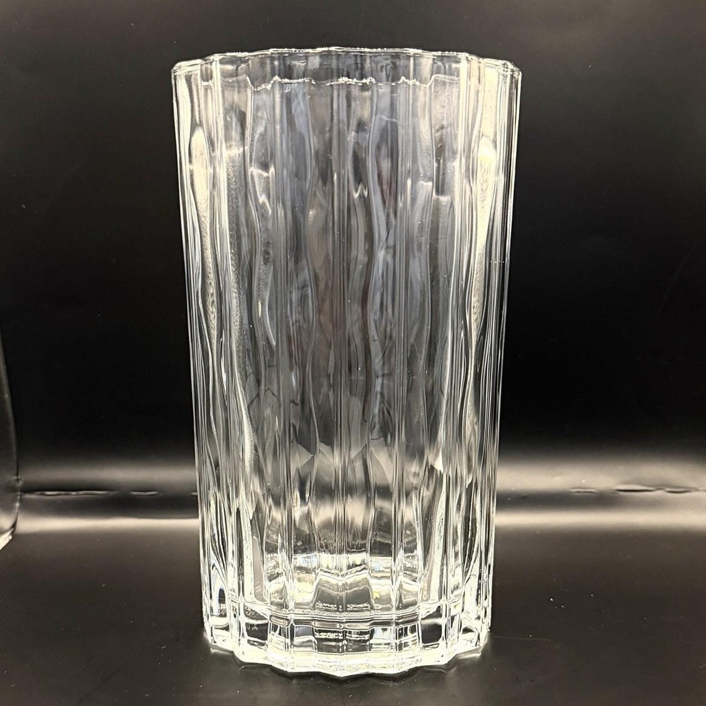 VTG Marquis by Waterford Crystal oval Wavy Ribbed Ripple vase heavy 8.5 inch